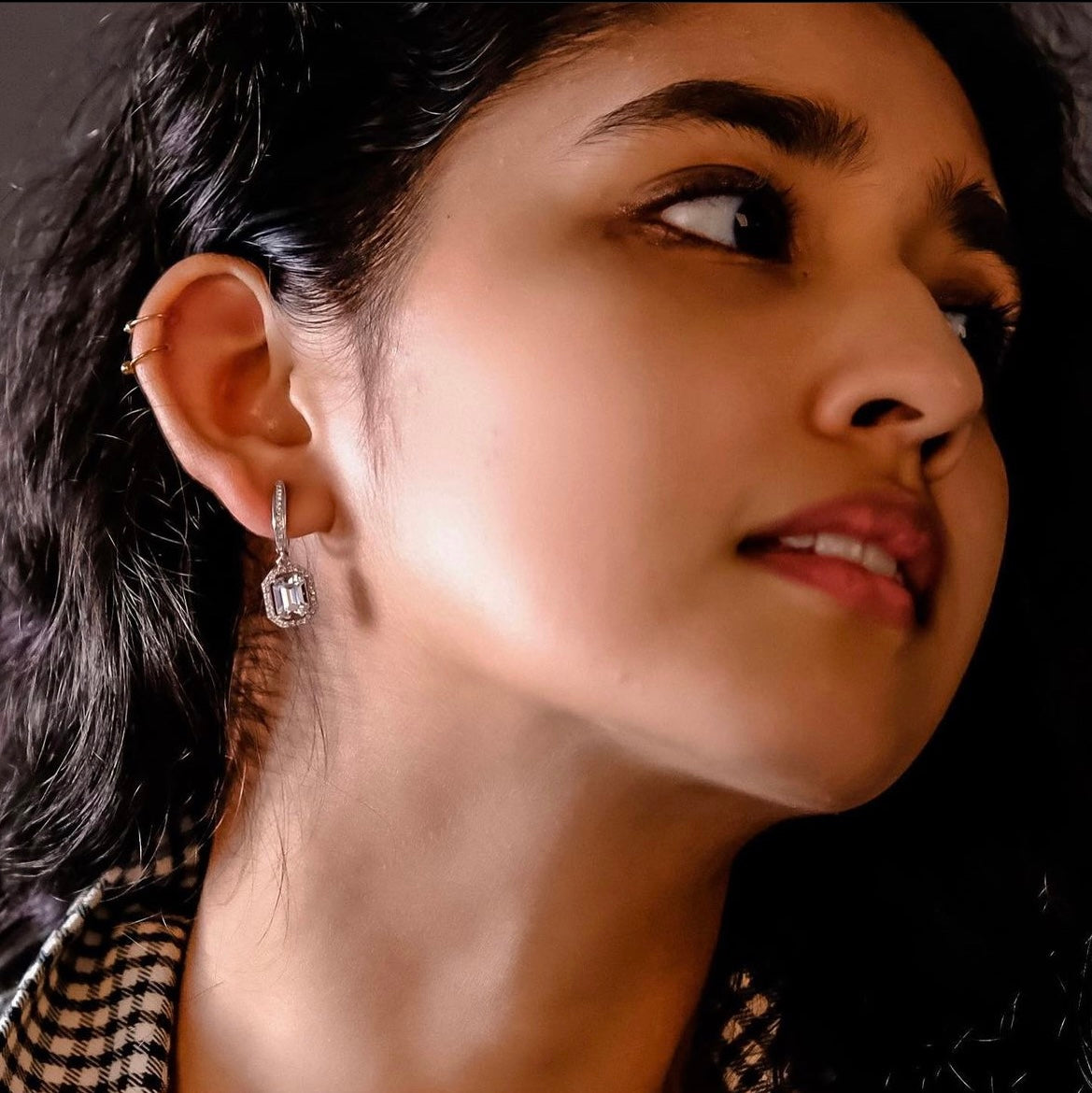 Reflection | Classic and luxurious rectangular crystals | vintage vibe | Platinum & Rose Gold