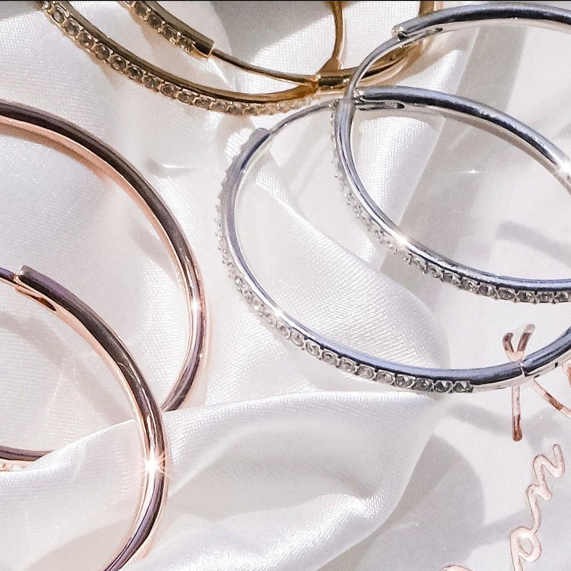 Halo | 4 am Perfect Size earring hoop | Swarovski crystal &18k Gold