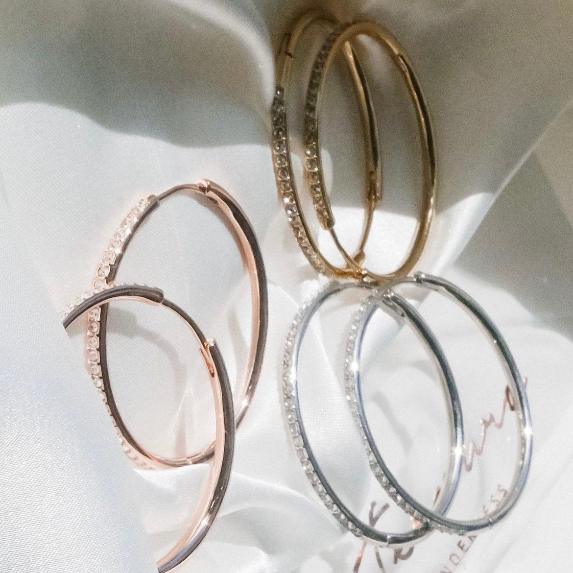 Halo | 4 am Perfect Size earring hoop | Swarovski crystal &18k Gold