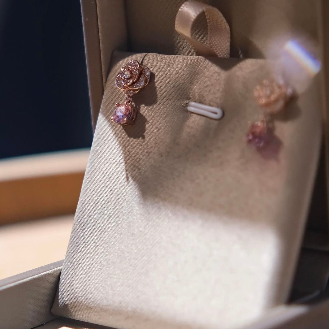 Baby Rose | detailed craftsmanship and embedded with Swarovski crystals | baby pink