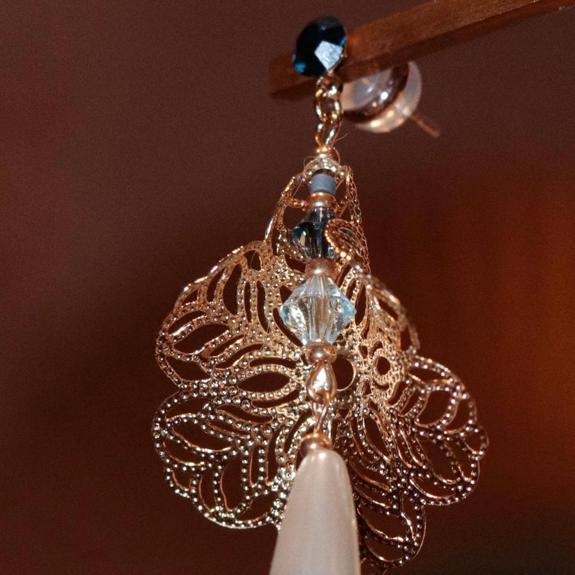 Guardian | Best Seller | Floral graceful earrings golden patterned