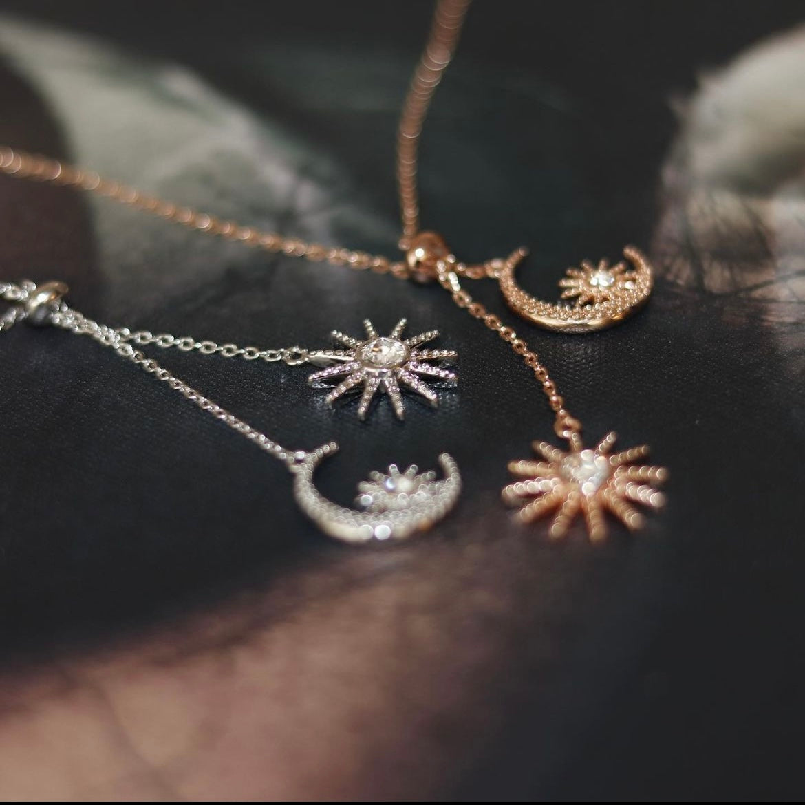 Bacchus | Necklace - Occident style - Sun and Moon- Swarovski crystal