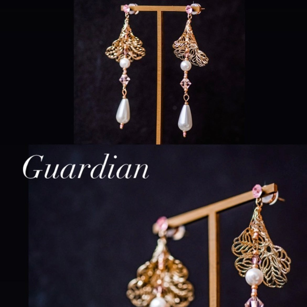 Guardian | Best Seller | Floral graceful earrings golden patterned
