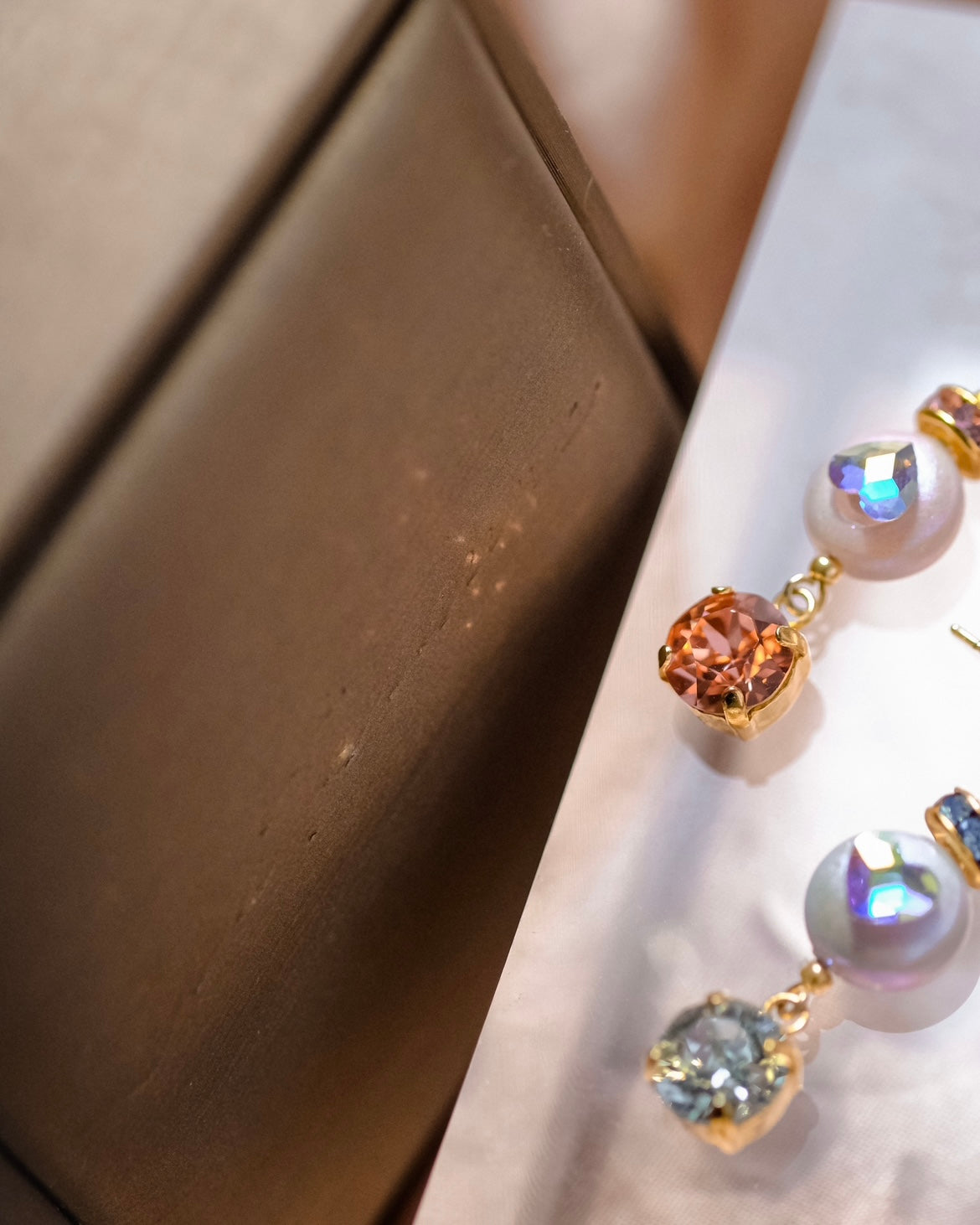 Sweetness | Collection AURA - Baby Blue baby pink Swa pearl earrings - cute and elegant