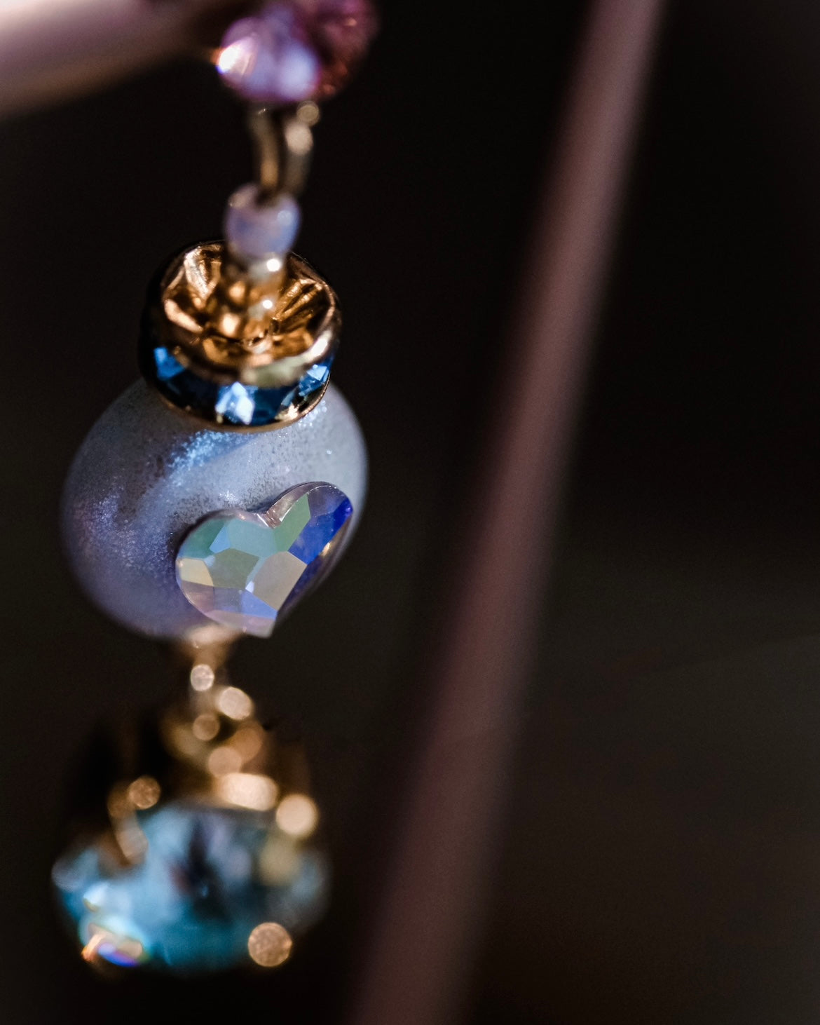 Sweetness | Collection AURA - Baby Blue baby pink Swa pearl earrings - cute and elegant