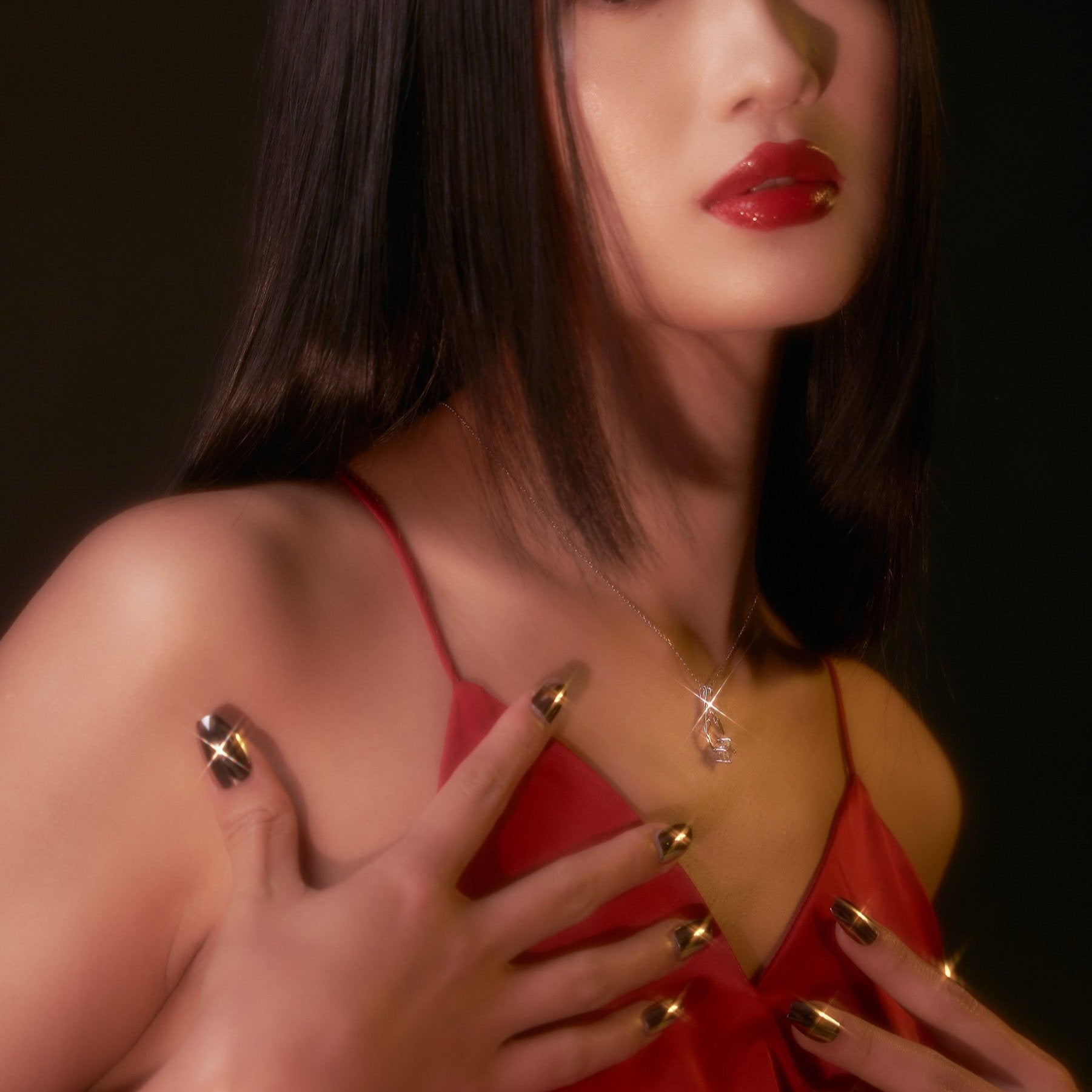 Morph.| 2- Way Diamond necklace - symphony color - silver plated with 18k white gold