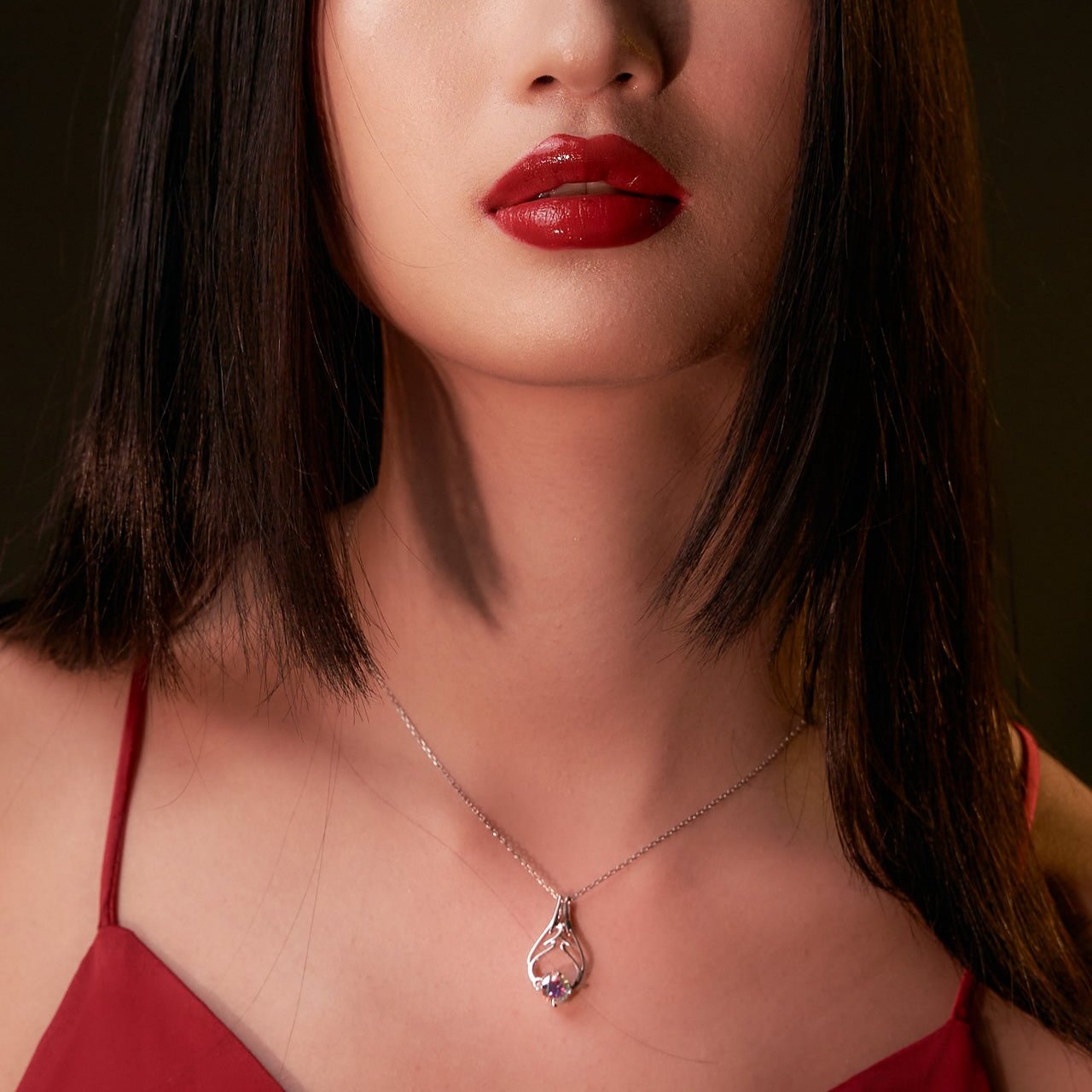 Morph.| 2- Way Diamond necklace - symphony color - silver plated with 18k white gold