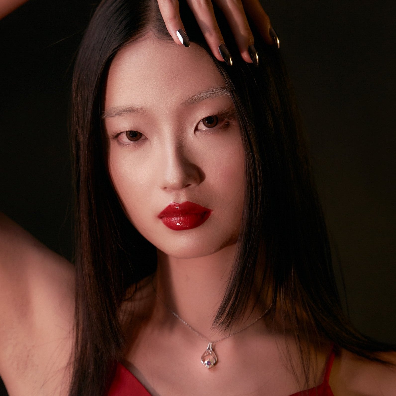 Morph.| 2- Way Diamond necklace - symphony color - silver plated with 18k white gold