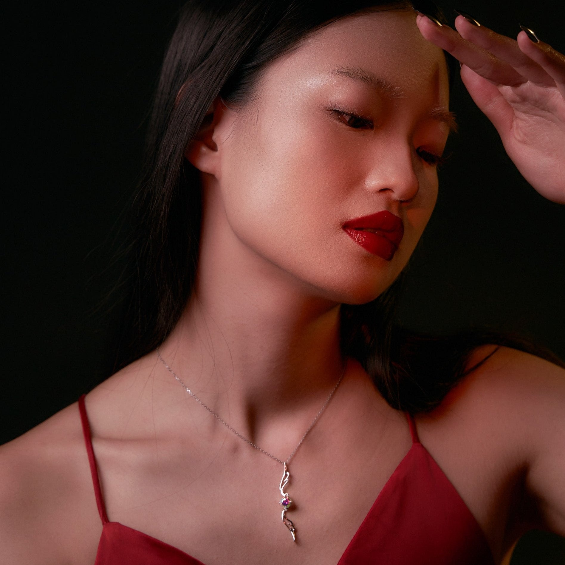 Morph.| 2- Way Diamond necklace - symphony color - silver plated with 18k white gold