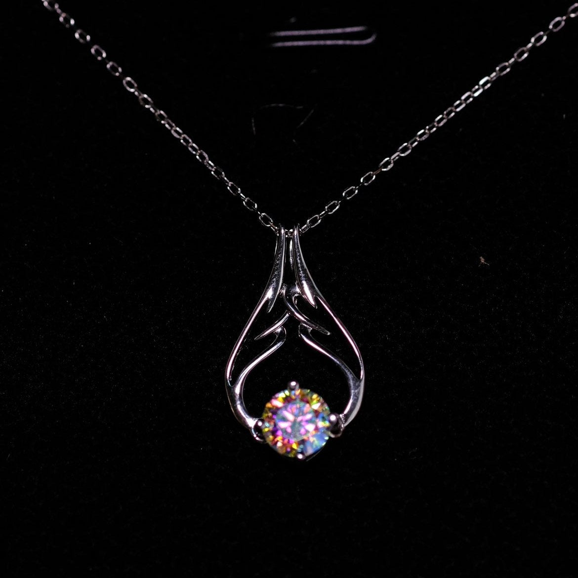 Morph.| 2- Way Diamond necklace - symphony color - silver plated with 18k white gold