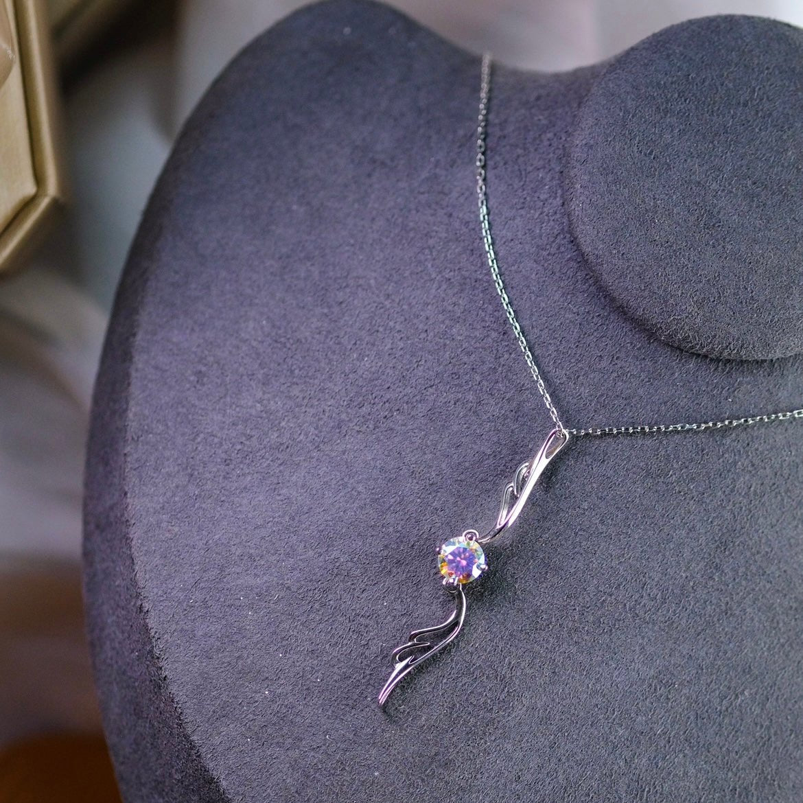 Morph.| 2- Way Diamond necklace - symphony color - silver plated with 18k white gold