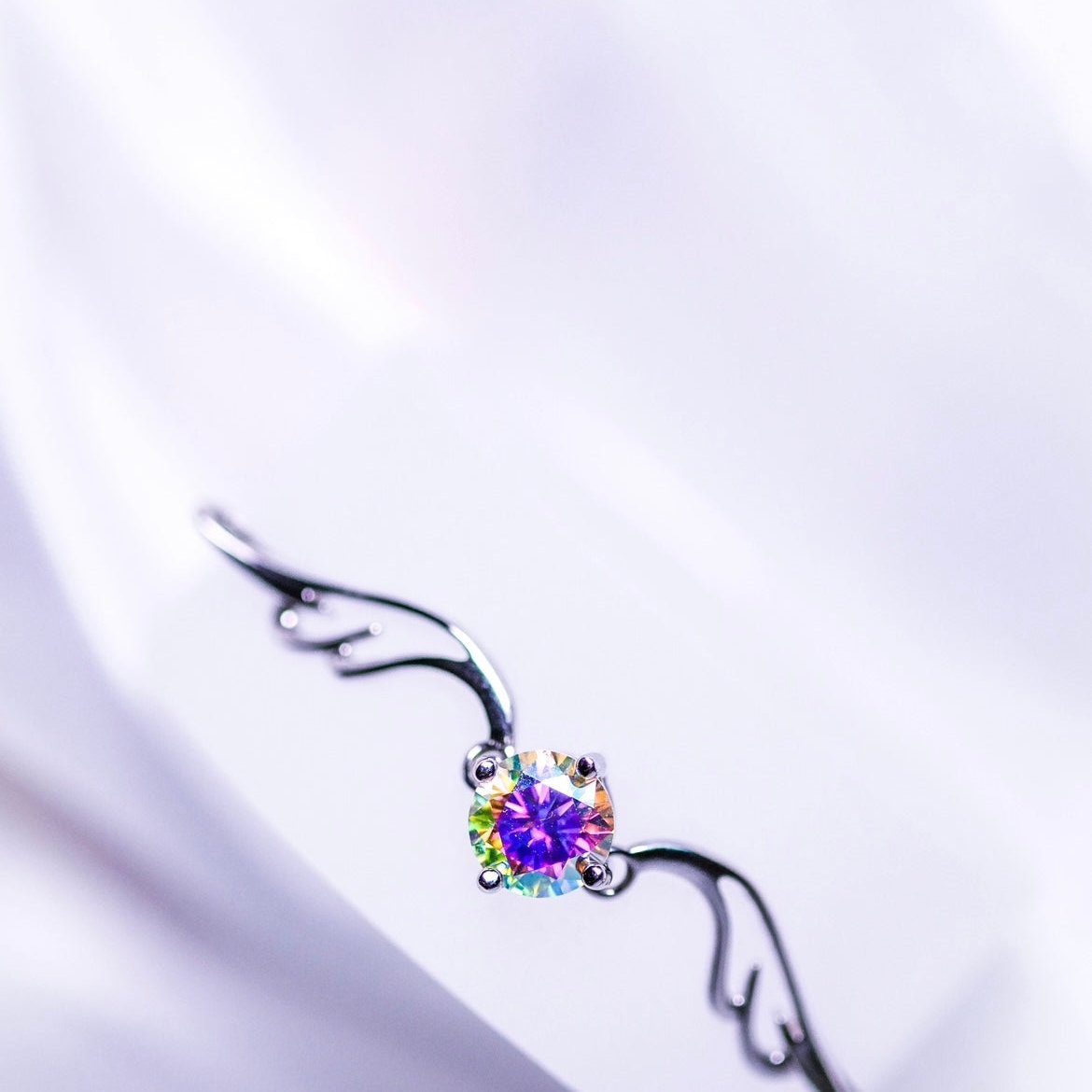 Morph.| 2- Way Diamond necklace - symphony color - silver plated with 18k white gold