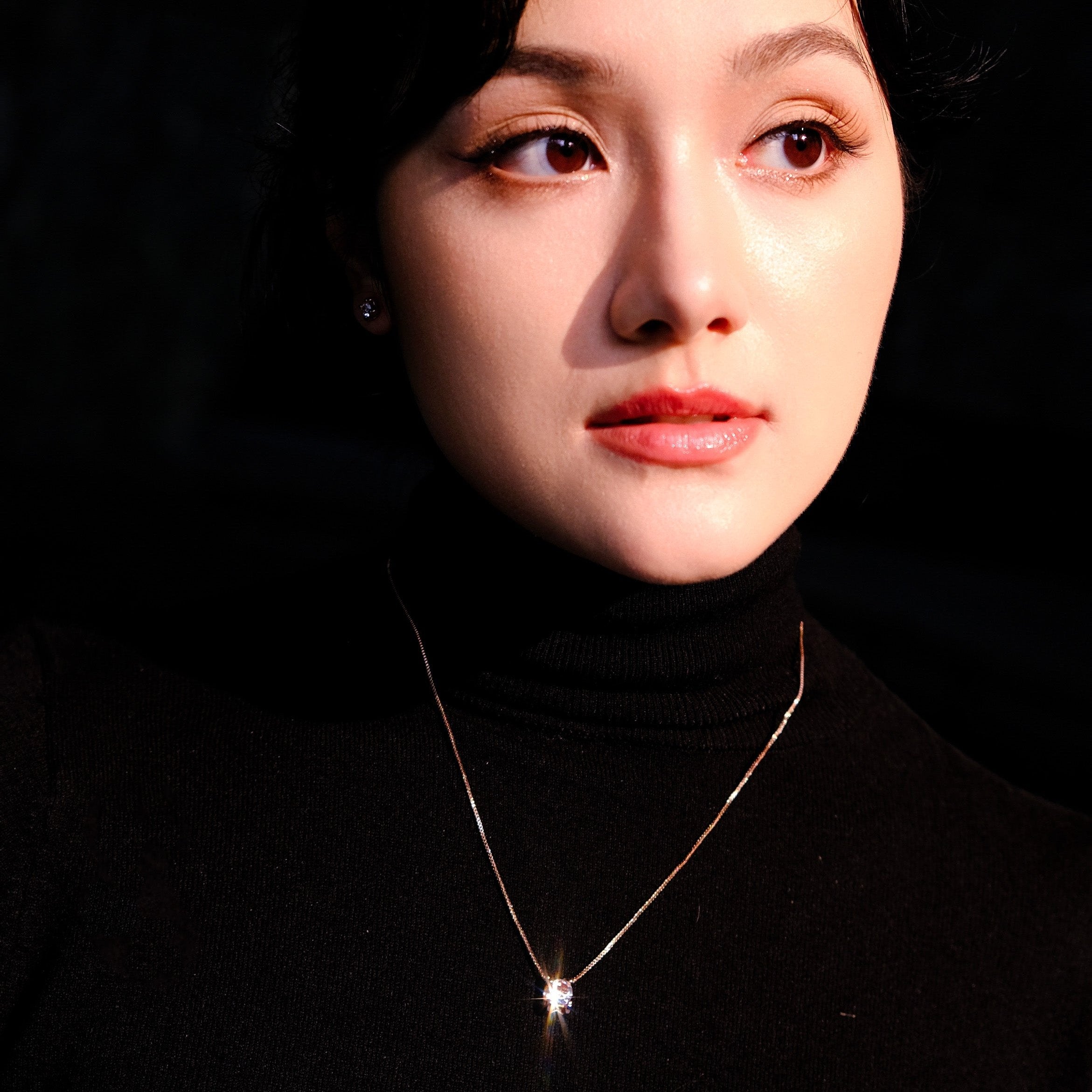 Boundary | Set - Earrings & Necklace - Rosegold - simple elegance