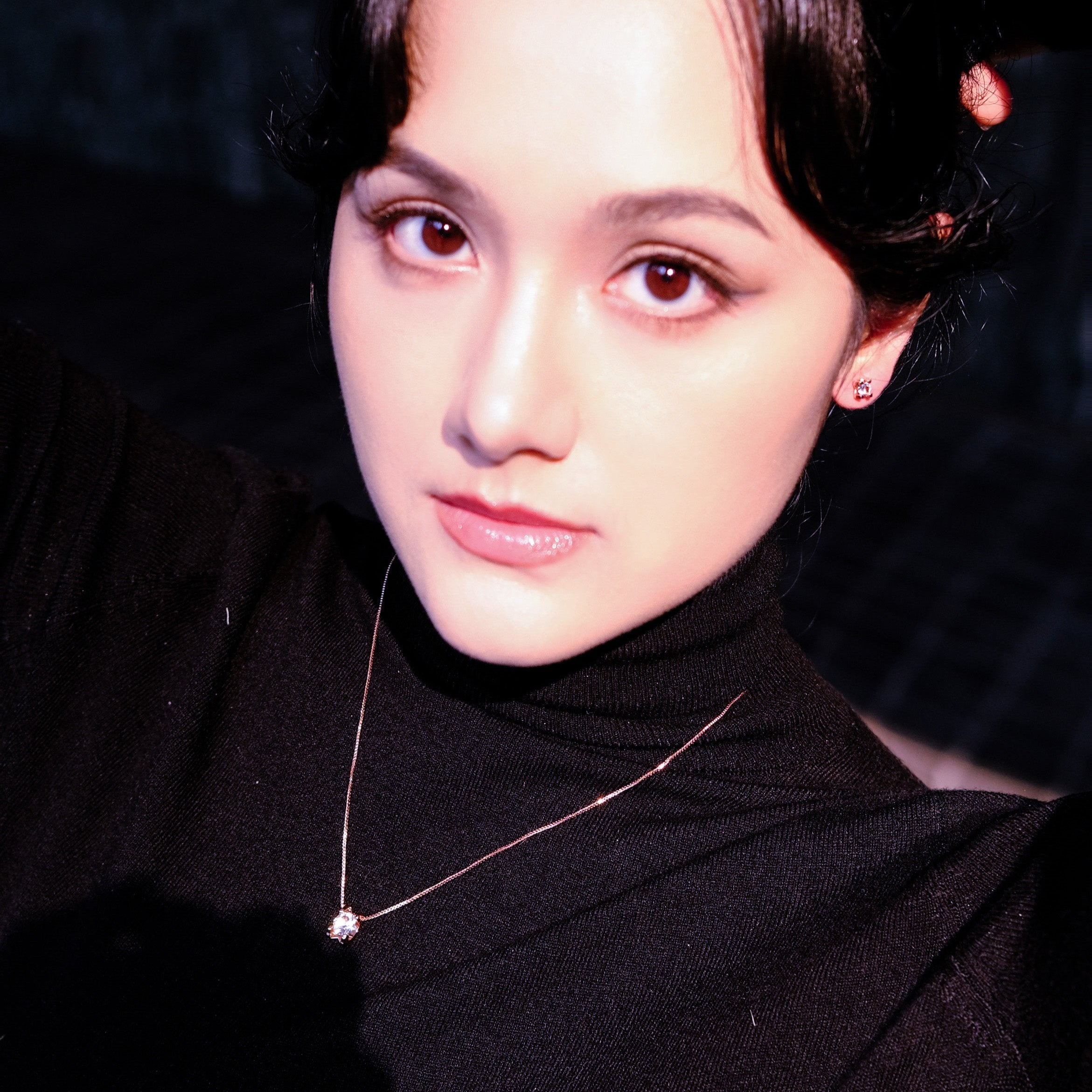 Boundary | Set - Earrings & Necklace - Rosegold - simple elegance