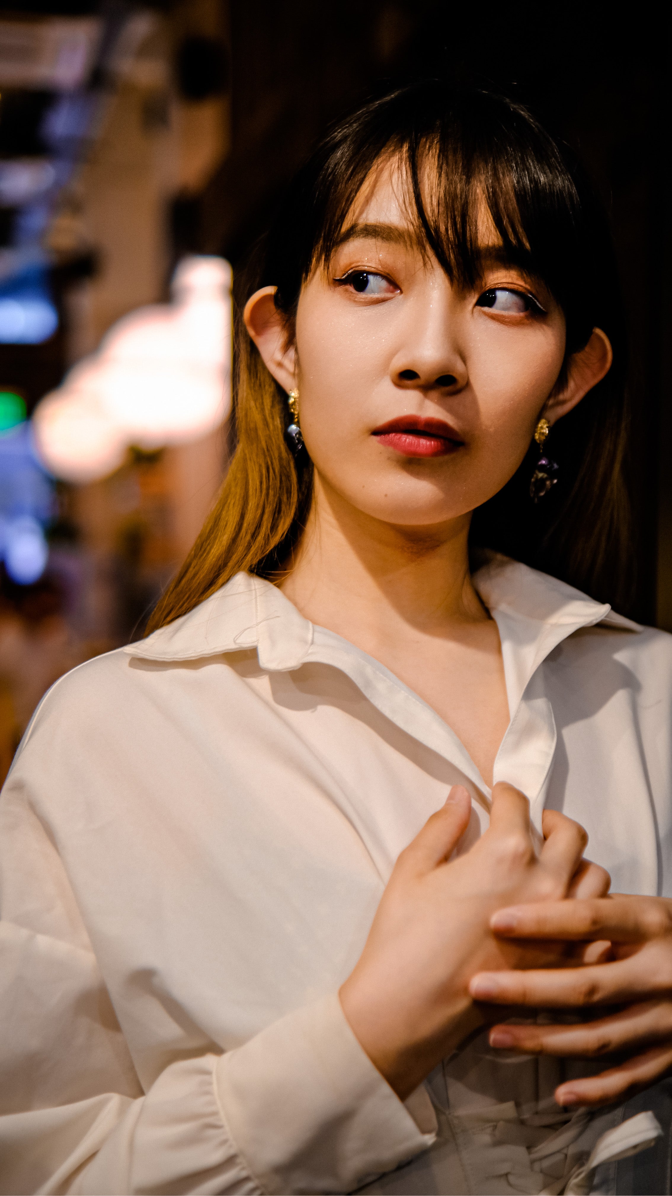 Stay Strong | Amazing violet baroque natural crystal earrings with Japanese golden craftsmanship