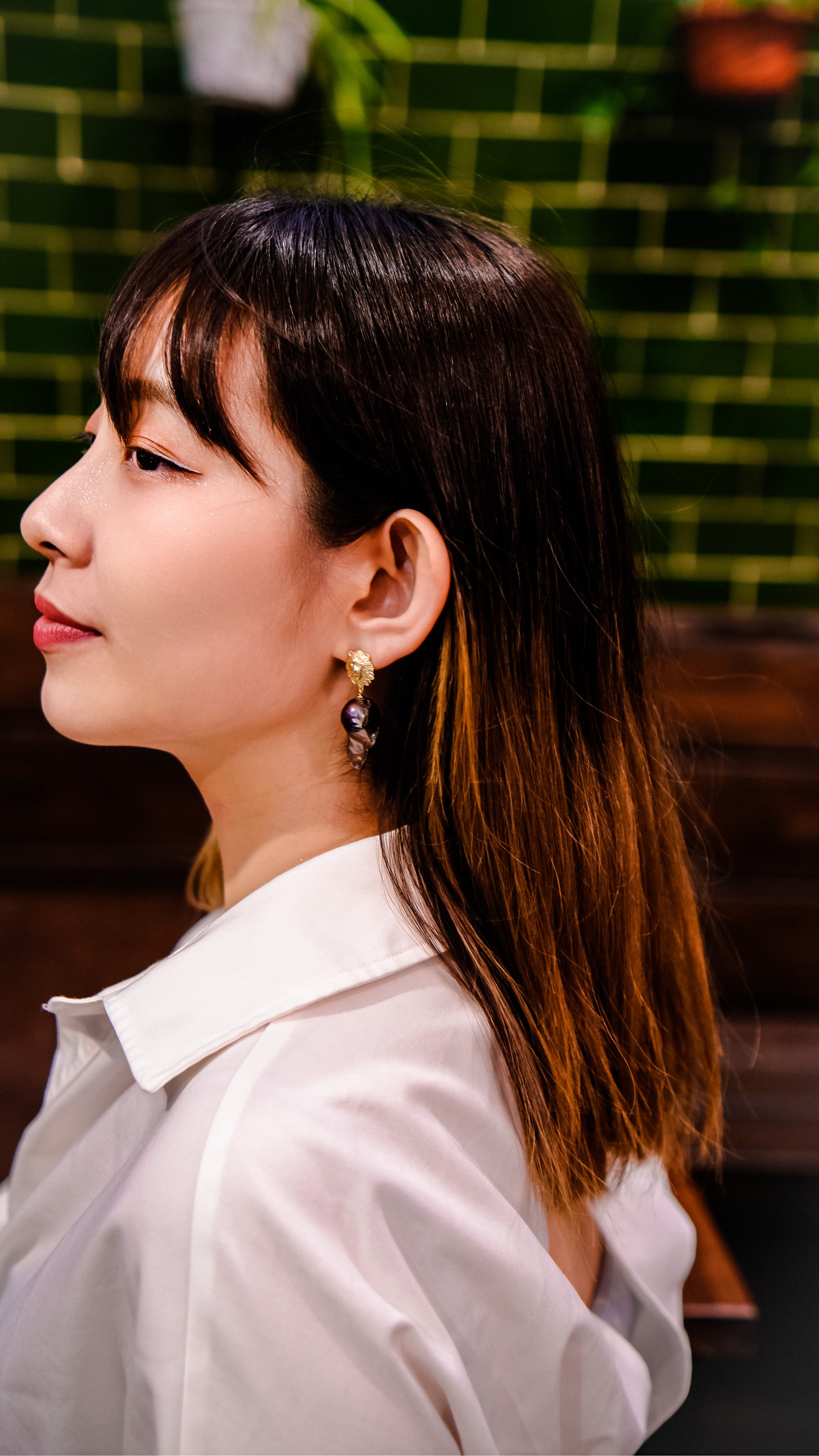 Stay Strong | Amazing violet baroque natural crystal earrings with Japanese golden craftsmanship