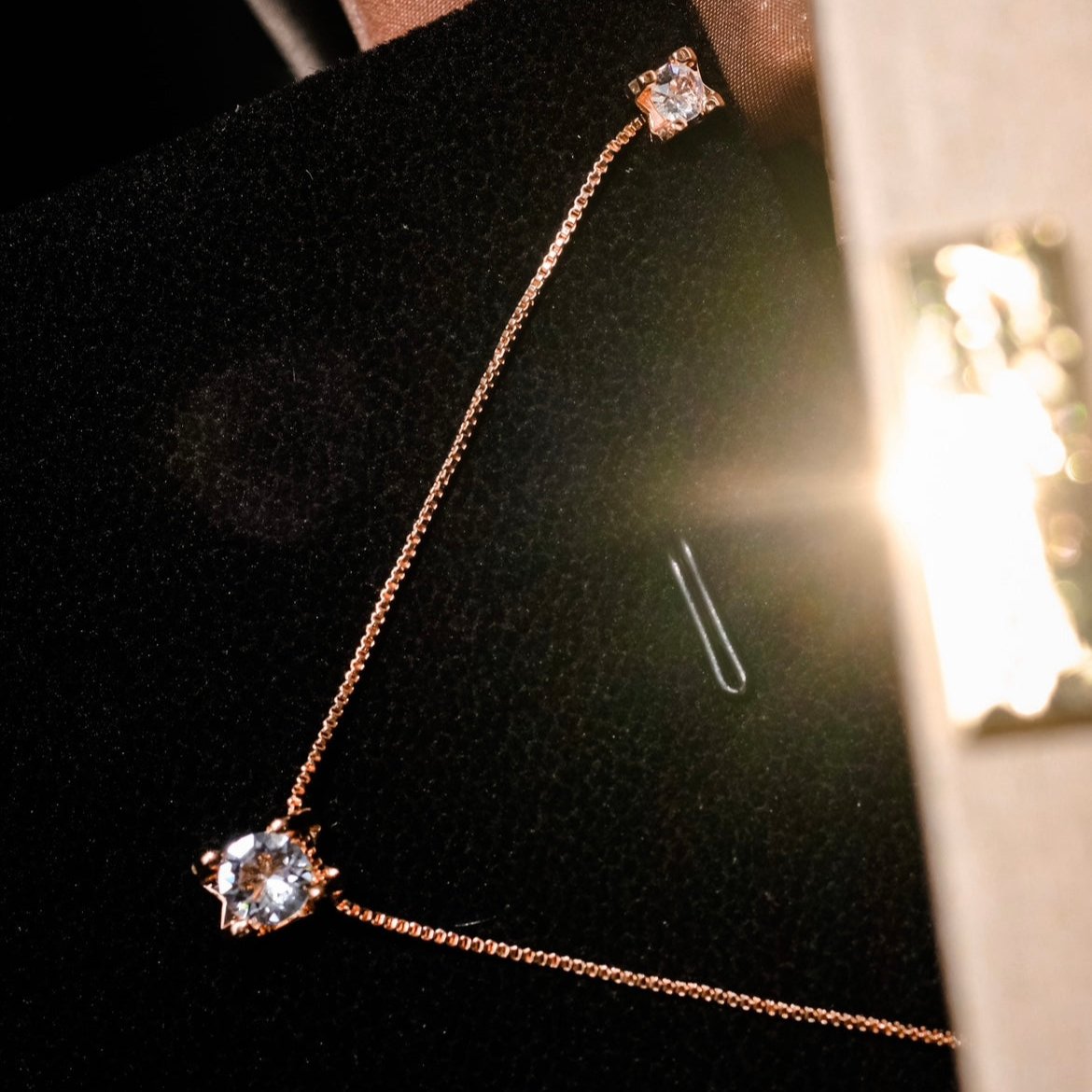 Boundary | Set - Earrings & Necklace - Rosegold - simple elegance