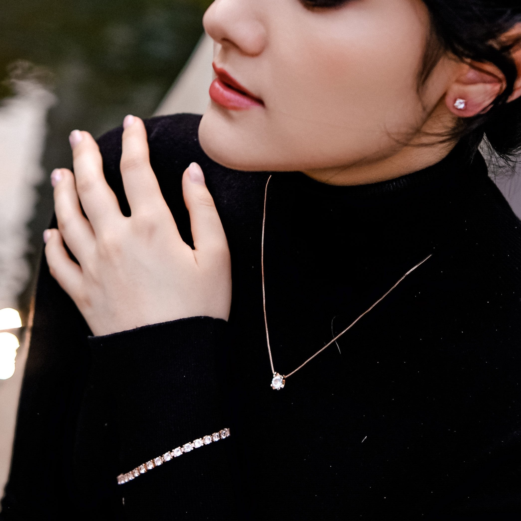 Glam | Bracelet - Easy Buckle - Rosegold - 27 pc of Swarovski Diamonds