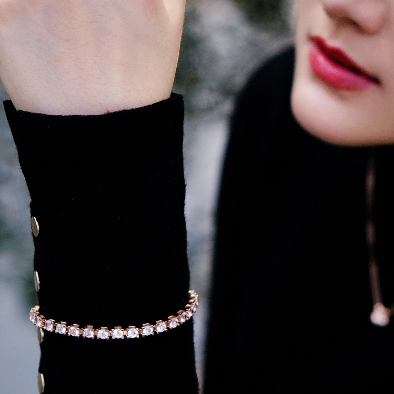 Glam | Bracelet - Easy Buckle - Rosegold - 27 pc of Swarovski Diamonds