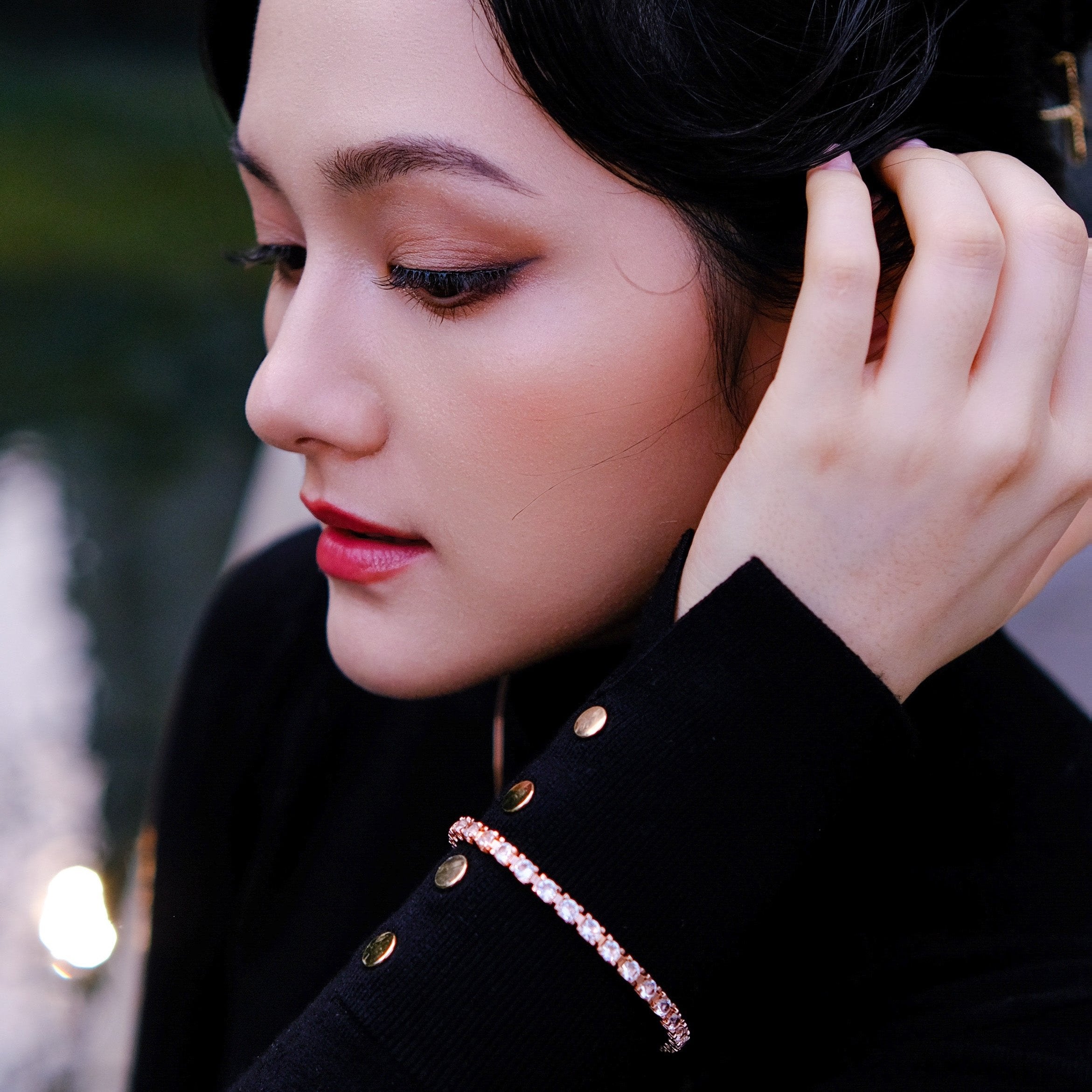 Glam | Bracelet - Easy Buckle - Rosegold - 27 pc of Swarovski Diamonds