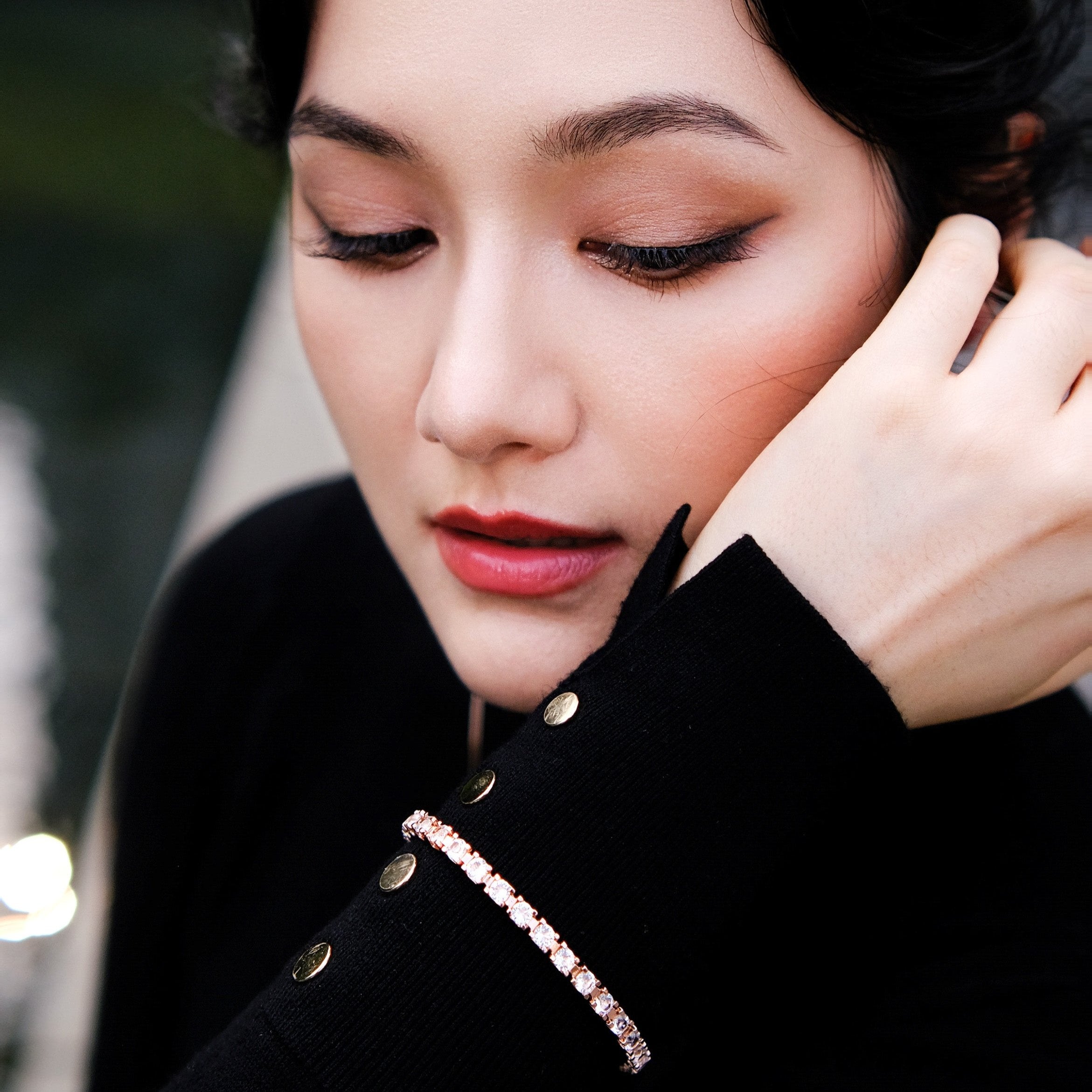 Glam | Bracelet - Easy Buckle - Rosegold - 27 pc of Swarovski Diamonds