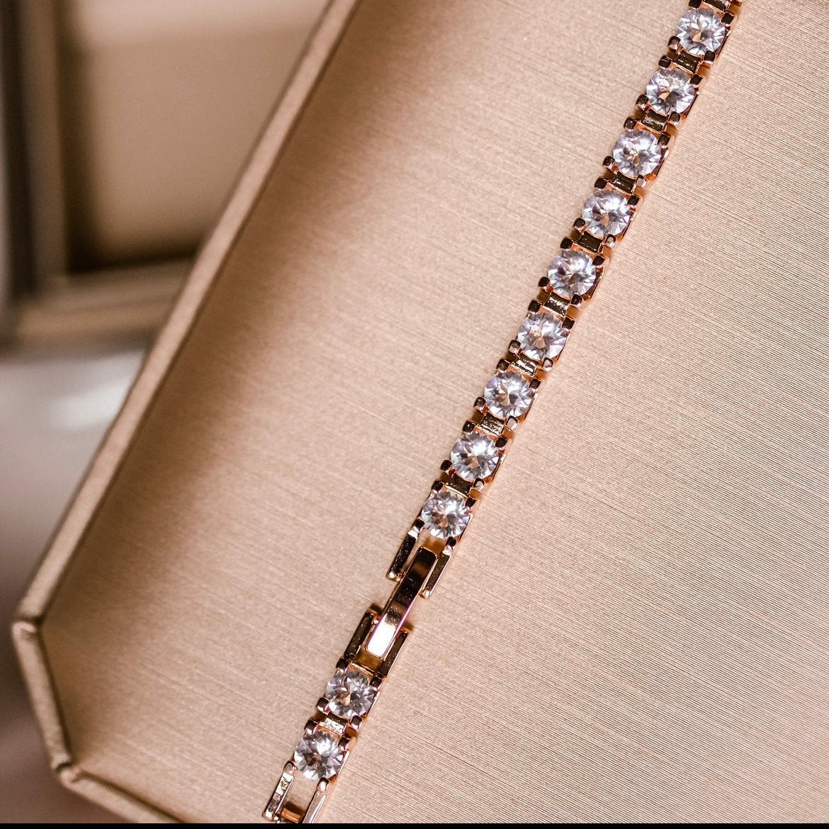 Glam | Bracelet - Easy Buckle - Rosegold - 27 pc of Swarovski Diamonds