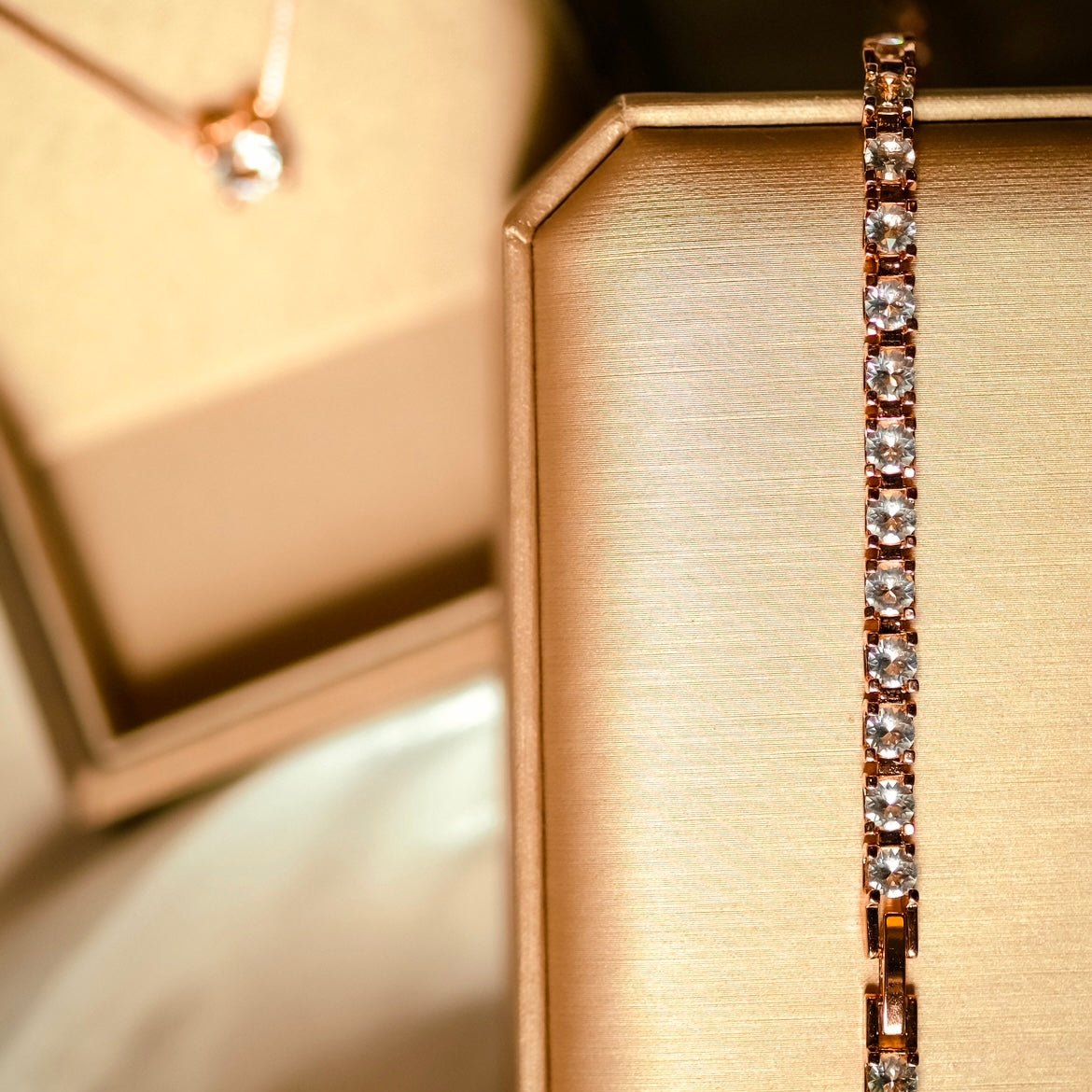 Glam | Bracelet - Easy Buckle - Rosegold - 27 pc of Swarovski Diamonds