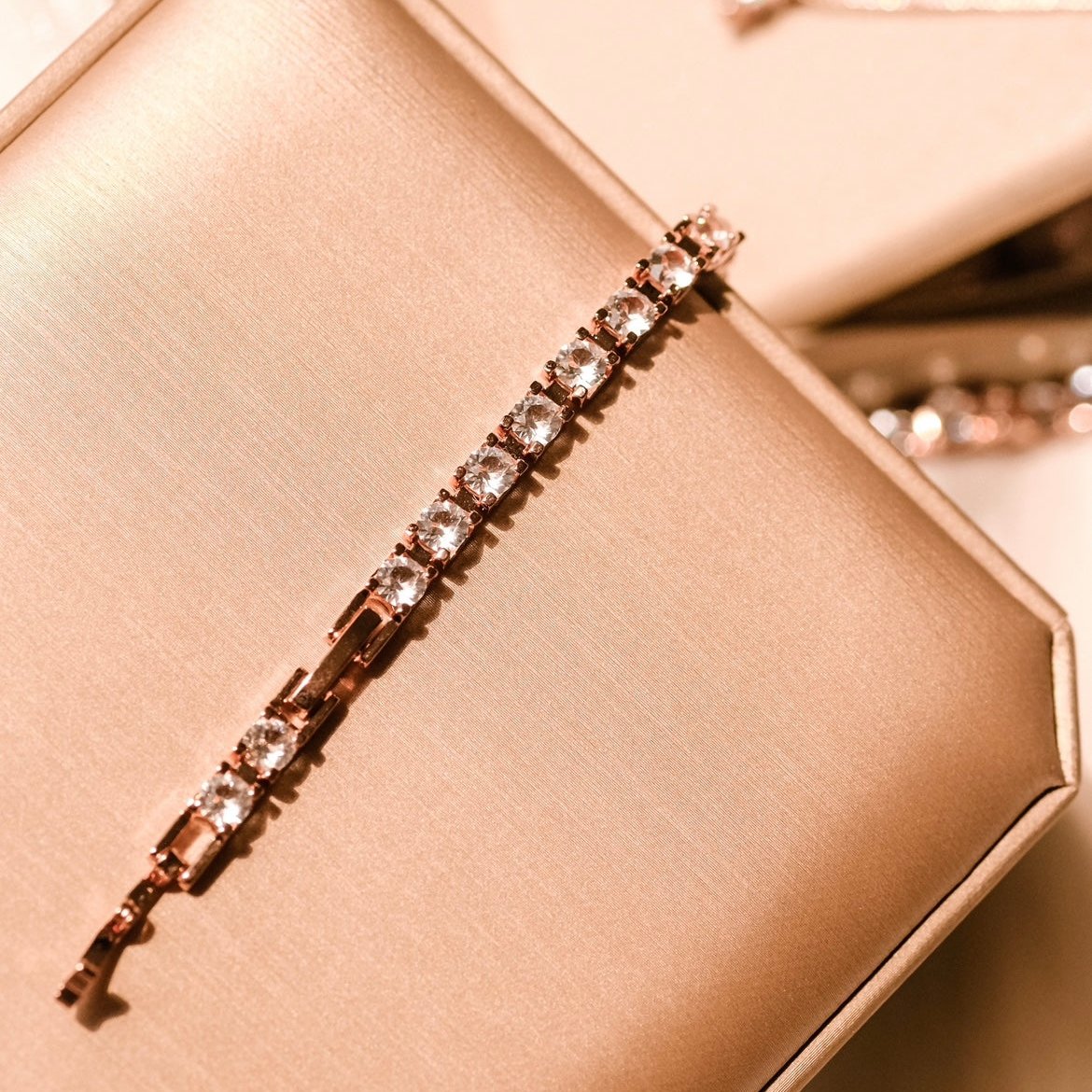 Glam | Bracelet - Easy Buckle - Rosegold - 27 pc of Swarovski Diamonds