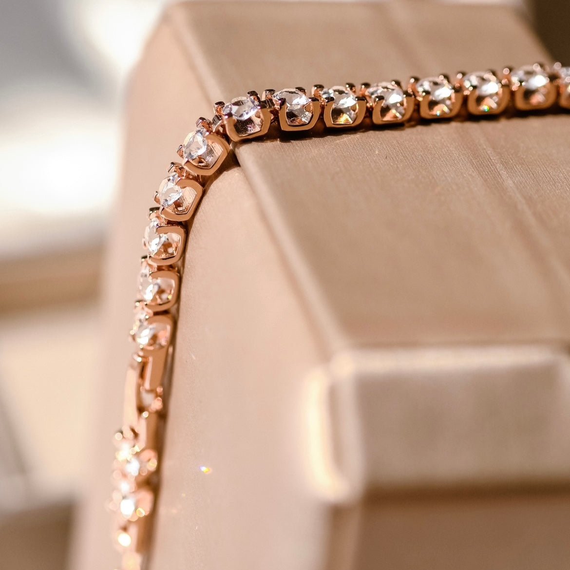 Glam | Bracelet - Easy Buckle - Rosegold - 27 pc of Swarovski Diamonds