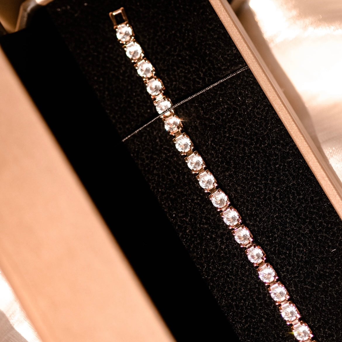 Glam | Bracelet - Easy Buckle - Rosegold - 27 pc of Swarovski Diamonds