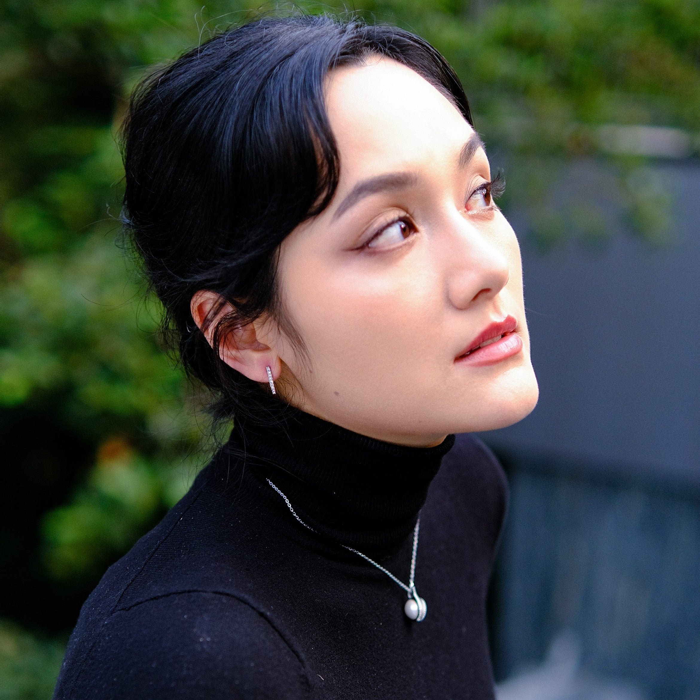 Bless - 4-way to wear pearl earrings - platinum 18k white gold