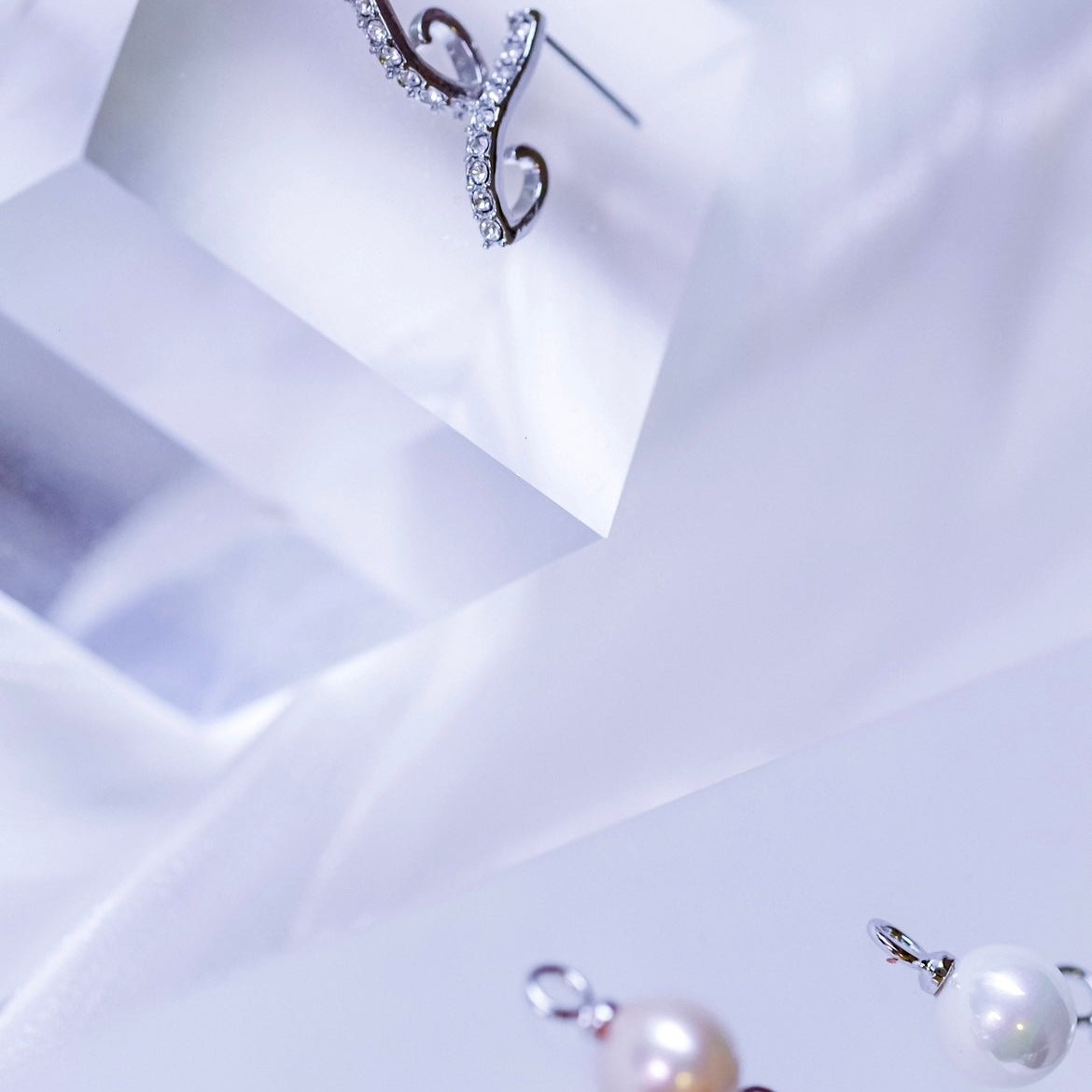 Bless - 4-way to wear pearl earrings - platinum 18k white gold