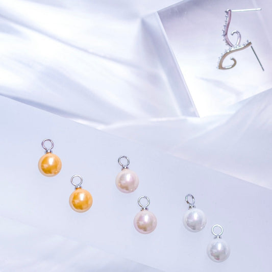 Bless - 4-way to wear pearl earrings - platinum 18k white gold