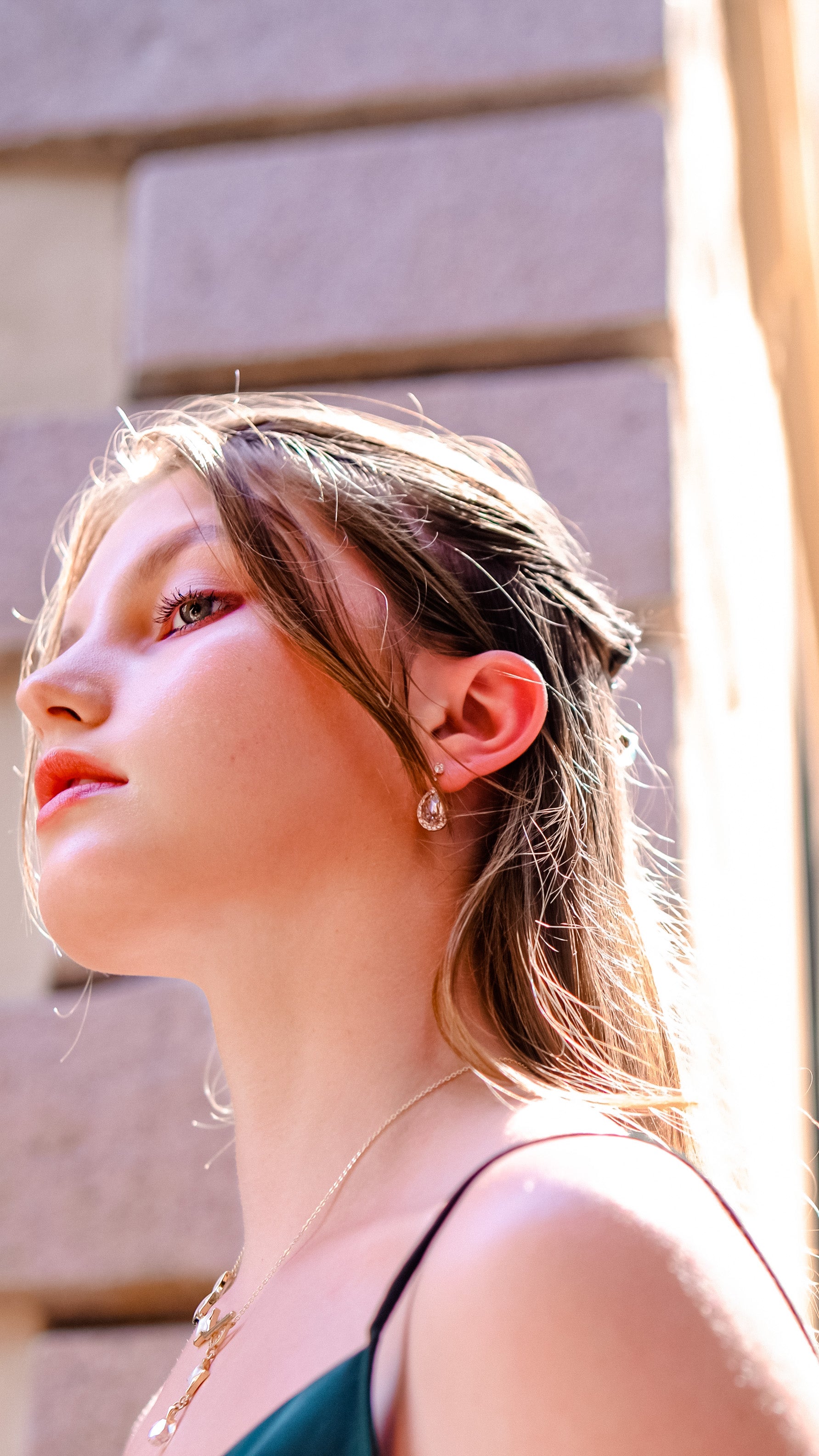 Sunset Glow | Collection Bible - Rose coloured Swarovski crystal princess elegant earrings